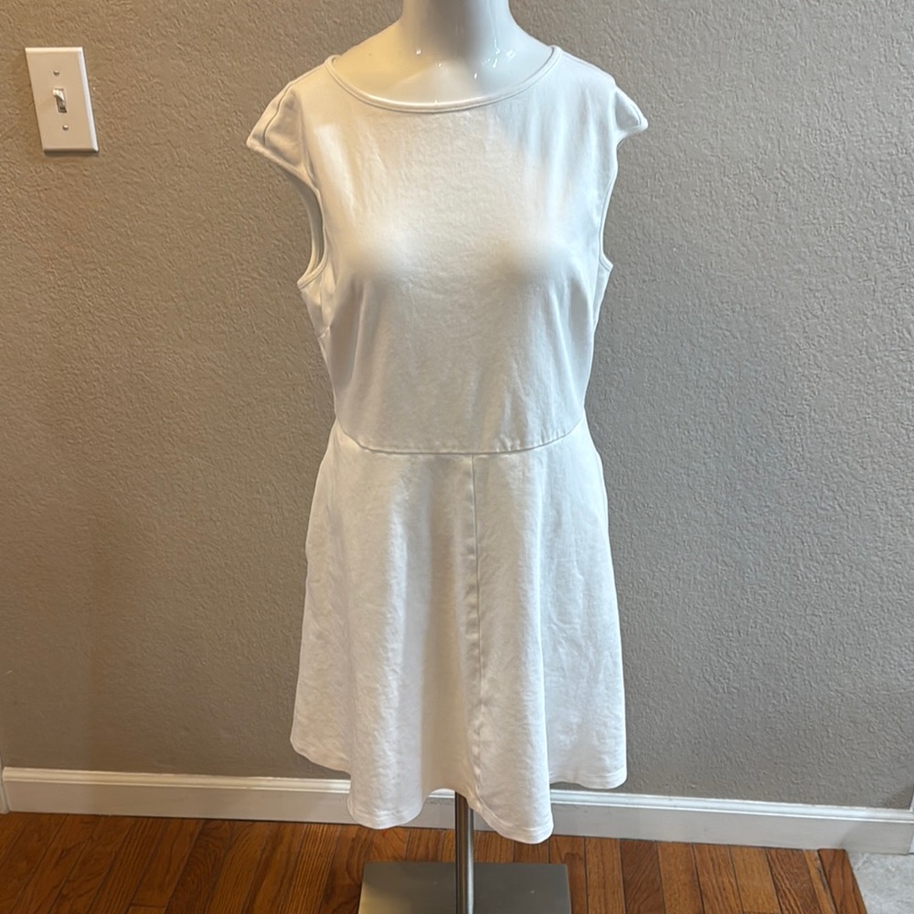 New York Elegant White Sleeveless Dress size large